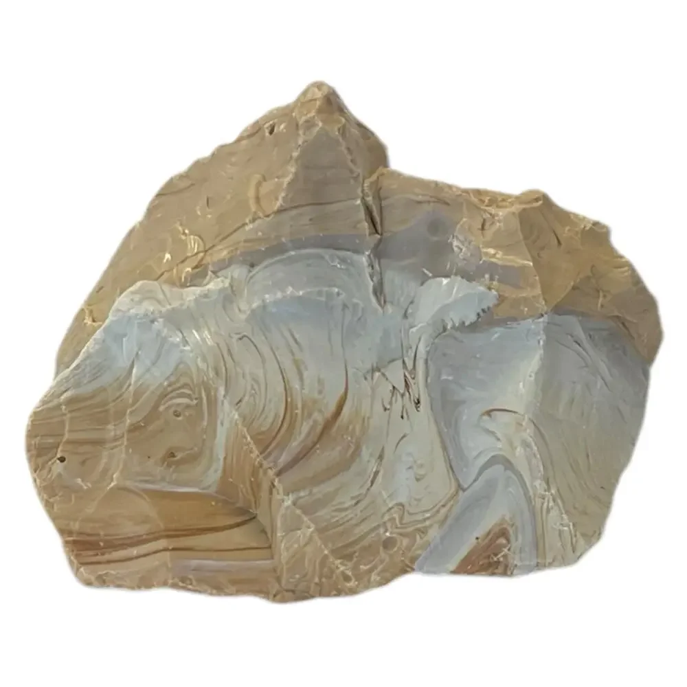 Carmel‎ Cream Chocolate Swirl Art Glass Cullet Slag Glass #5XL81